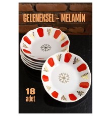 Melamin Çay Tabağı 18 Adet Geleneksel Türk Çay Bardağı Altlığı