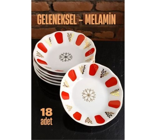 Melamin Çay Tabağı 18 Adet Geleneksel Türk Çay Bardağı Altlığı Melamin Çay Tabağı 18 Adet Geleneksel Türk Çay Bardağı Altlığı
