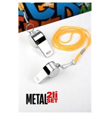 Metal Düdük - Spor Düdüğü - Hakem Düdüğü Metal Deprem Düdüğü 2 li SET