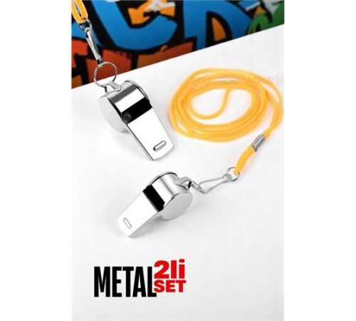 Metal Düdük - Spor Düdüğü - Hakem Düdüğü Metal Deprem Düdüğü 2 li SET Metal Düdük - Spor Düdüğü - Hakem Düdüğü Metal Deprem Düdüğü 2 li SET