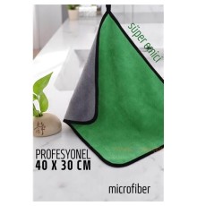 Çift Yüzeyli Profesyonel Microfiber Havlu - Süper Emici Temizlik Bezi  40 x 30 cm