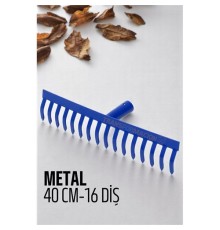 Metal Bahçe Tırmığı - Yaprak Toplama Tırmığı Dayanıklı Tırmık 16 DİŞ 40 CM