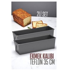 Teflon Ekmek Pişirme Kalıbı Evde Ekmek Yapımı Kalıbı 2 adet 35 CM
