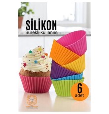 Silikon Muffin Kalıbı - Sürekli Kullanım Muffin Kek Kalıbı 6 ADET