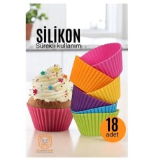 Silikon Muffin Kalıbı - Sürekli Kullanım Muffin Kek Kalıbı 18 ADET
