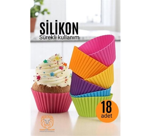 Silikon Muffin Kalıbı - Sürekli Kullanım Muffin Kek Kalıbı 18 ADET Silikon Muffin Kalıbı - Sürekli Kullanım Muffin Kek Kalıbı 18 ADET