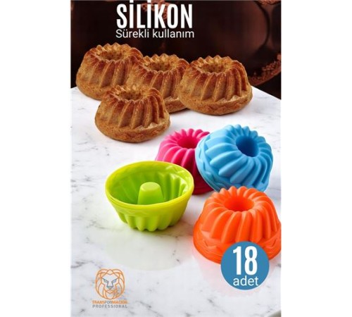 Silikon Göbekli Muffin CupCake Kalıbı - Sürekli Kullanım Muffin Kek Kalıbı 18 ADET Silikon Göbekli Muffin CupCake Kalıbı - Sürekli Kullanım Muffin Kek Kalıbı 18 ADET
