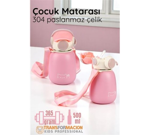 Inox Çelik Hafif Çocuk Matarası 500 ml KAPASİTELİ