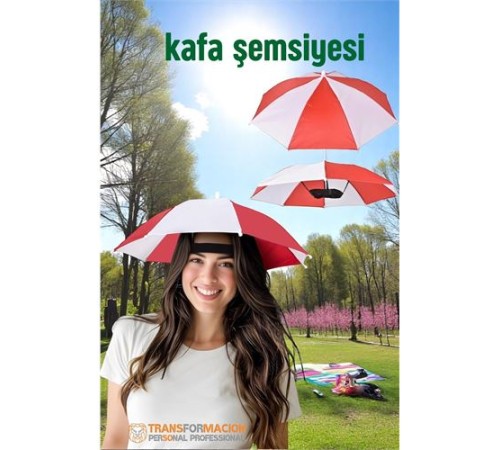 Kafa Şemsiyesi Güneş Koruma Şemsiyesi Relax Eller Serbest 4 Mevsim Kafa Şemsiyesi