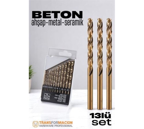 Beton Matkap Ucu Seti- Çelik Beton Metal Ahşap Matkap 13 lü SET