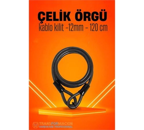 Çelik Örgü Kablo Kilit 12mm 120 cm Bisiklet Kilidi Motosiklet Kilidi Eşya Garaj Kilidi Çelik Örgü Kablo Kilit 12mm 120 cm Bisiklet Kilidi Motosiklet Kilidi Eşya Garaj Kilidi