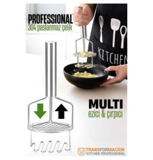 Patates Ezici Profesyonel 304 Paslanmaz Çelik Sıkıştırmalı Yüksek Basınca Dayanıklı