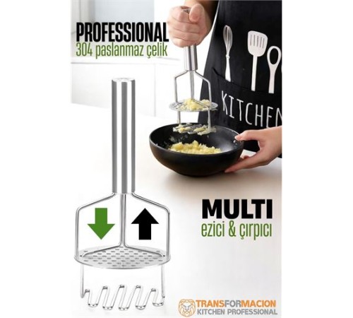 Patates Ezici Profesyonel 304 Paslanmaz Çelik Sıkıştırmalı Yüksek Basınca Dayanıklı Patates Ezici Profesyonel 304 Paslanmaz Çelik Sıkıştırmalı Yüksek Basınca Dayanıklı