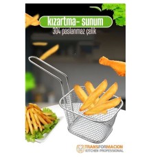 Patates Kızartma Süzgeci - Sunum Süzgeci 304 Paslanmaz Çelik