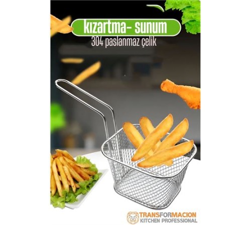 Patates Kızartma Süzgeci - Sunum Süzgeci 304 Paslanmaz Çelik Patates Kızartma Süzgeci - Sunum Süzgeci 304 Paslanmaz Çelik