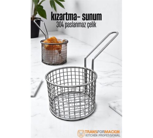 Patates Kızartma Süzgeci - Sunum Süzgeci 304 Paslanmaz Çelik Patates Kızartma Süzgeci - Sunum Süzgeci 304 Paslanmaz Çelik