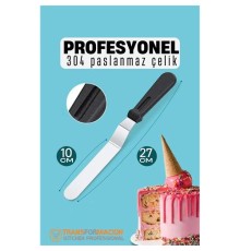 Pasta Spatulası Profesyonel 304 Paslanmaz Çelik 27 Cm