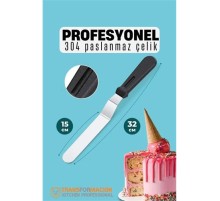 Pasta Spatulası Profesyonel 304 Paslanmaz Çelik 32 Cm
