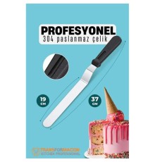 Pasta Spatulası Profesyonel 304 Paslanmaz Çelik 37 Cm