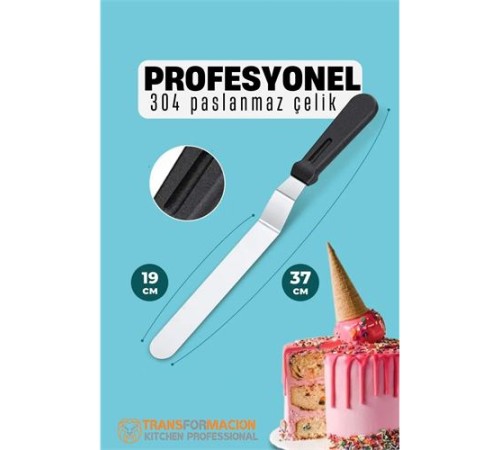 Pasta Spatulası Profesyonel 304 Paslanmaz Çelik 37 Cm Pasta Spatulası Profesyonel 304 Paslanmaz Çelik 37 Cm