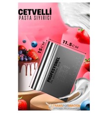 Pasta Spatulası - Profesyonel Hamur Sıyırıcı - Ölçü Cetvelli Pasta Hamur Spatulası
