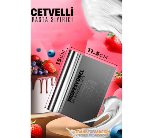 Pasta Spatulası - Profesyonel Hamur Sıyırıcı - Ölçü Cetvelli Pasta Hamur Spatulası Pasta Spatulası - Profesyonel Hamur Sıyırıcı - Ölçü Cetvelli Pasta Hamur Spatulası