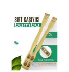 Masajlı Sırt Kaşıma Aparatı - Bambu Sırt Kaşıyıcı 2 li set
