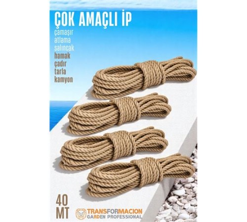 Çok Amaçlı Kalın İp Hamak İpi - Çamaşır İpi Salıncak İpi Atlama İpi 40 Metre Çok Amaçlı Kalın İp Hamak İpi - Çamaşır İpi Salıncak İpi Atlama İpi 40 Metre