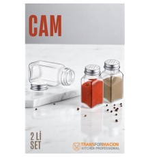 Cam Tuzluk Biberlik Karabiberlik 2 li SET