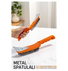 Metal Spatulalı Tel Fırça  - Kazıma Fırçası