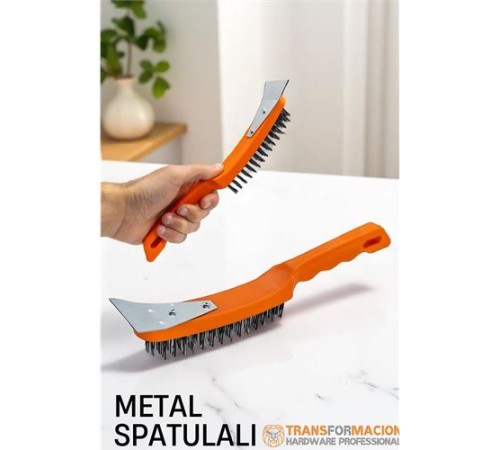 Metal Spatulalı Tel Fırça - Kazıma Fırçası Metal Spatulalı Tel Fırça - Kazıma Fırçası