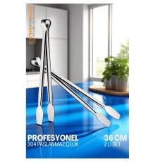 Mutfak Maşası - Mangal Barbekü Maşası - Izgara Maşası Tava Maşası Çelik 36 Cm