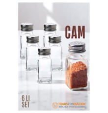 Cam Tuzluk Biberlik Karabiberlik 6 lı SET