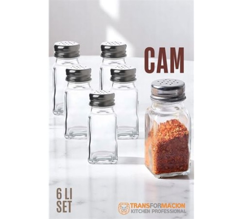 Cam Tuzluk Biberlik Karabiberlik 6 lı SET Cam Tuzluk Biberlik Karabiberlik 6 lı SET