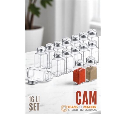 Cam Tuzluk Biberlik Karabiberlik 16 lı SET Cam Tuzluk Biberlik Karabiberlik 16 lı SET