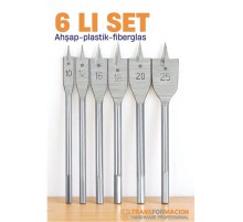 Ahşap Yaprak Matkap Ucu Seti - Plastik Fiberglas Ahşap Delik Açma Panç Seti