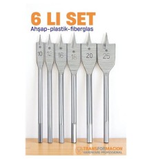 Ahşap Yaprak Matkap Ucu Seti - Plastik Fiberglas Ahşap Delik Açma Panç Seti