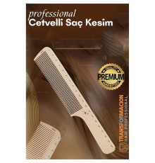 Cetvelli Saç Kesim Tarağı - Berber Kuaför Saç Kesim Tarağı Profesyonel