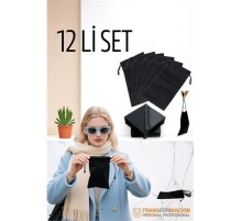 Kumaş Gözlük Kılıfı 6+6 Kılıf+Bezli SET