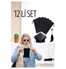 Kumaş Gözlük Kılıfı 6+6 Kılıf+Bezli SET