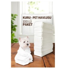 Pet Havlusu - Kedi Köpek Banyo Havlusu Tek Kullanımlık Kuru Havlu 40X80 CM 100 Adet