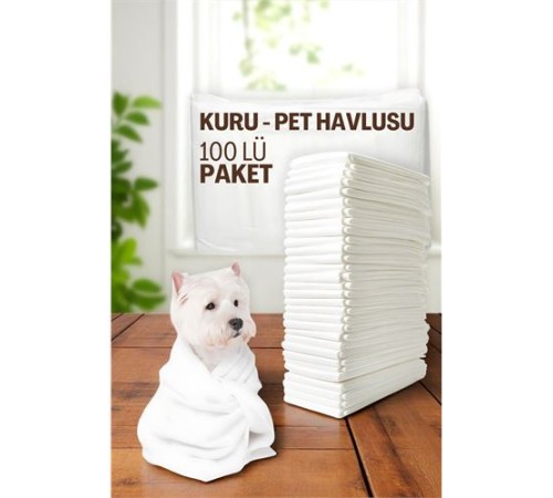 Pet Havlusu - Kedi Köpek Banyo Havlusu Tek Kullanımlık Kuru Havlu 40X80 CM 100 Adet Pet Havlusu - Kedi Köpek Banyo Havlusu Tek Kullanımlık Kuru Havlu 40X80 CM 100 Adet