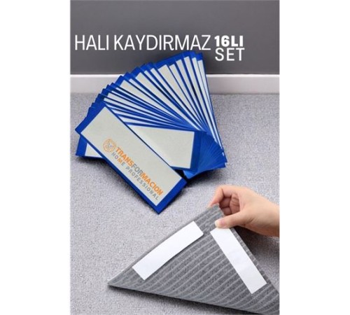 Halı Kaydırmaz - Halı Kilim Yolluk Kayma Önleyici Yapışkan 16 lı SET Halı Kaydırmaz - Halı Kilim Yolluk Kayma Önleyici Yapışkan 16 lı SET