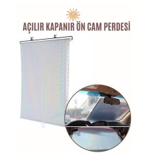Aynalı Yansıtıcılı Açılır Kapanır Ön Cam Perdesi
