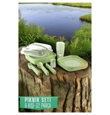 Piknik Seti 6 Kişilik 32 Parça YEŞİL