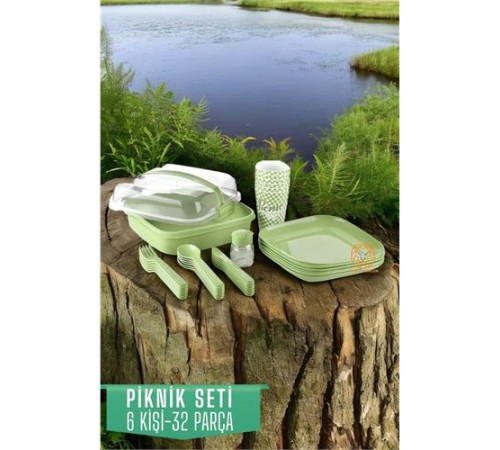Piknik Seti 6 Kişilik 32 Parça YEŞİL