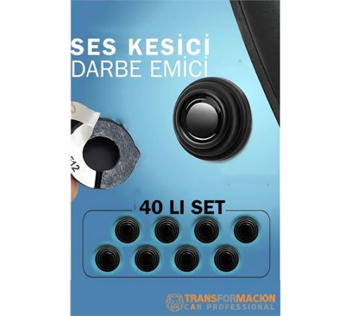 Ses Emici Kauçuk Conta Kapı Bagaj Kaput Titreşim Kesici 40 LI SET