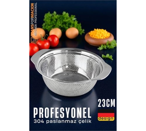 Alman Tip Kevgir - 304 Paslanmaz Çelik Profesyonel Süzgeç 23 Cm Alman Tip Kevgir - 304 Paslanmaz Çelik Profesyonel Süzgeç 23 Cm
