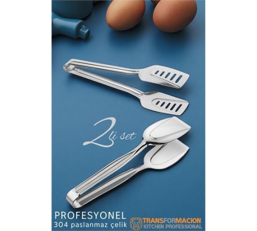 Mutfak Maşa Seti - Makarna Pasta Salata Çok Amaçlı Maşa 2 li SET 304 Paslanmaz Çelik Mutfak Maşa Seti - Makarna Pasta Salata Çok Amaçlı Maşa 2 li SET 304 Paslanmaz Çelik