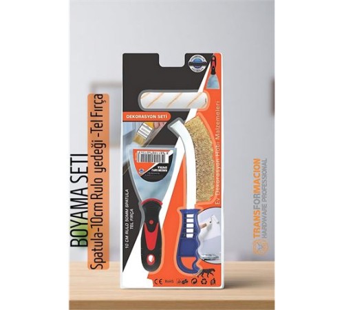 Boyama Seti - Spatula-10cm Rulo yedeği -Tel Fırça Boyama Seti - Spatula-10cm Rulo yedeği -Tel Fırça
